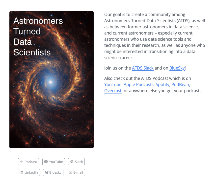 Astronomers to Data Scientists Web Site